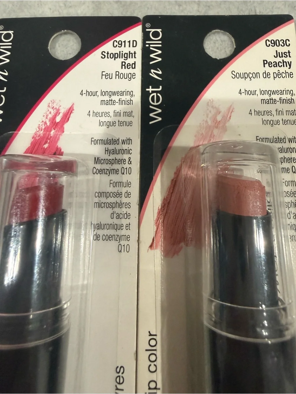 4- wet n wild- love Pink red Peach Lip cute Set Creamy Lipsticks Liquid Lipstick
